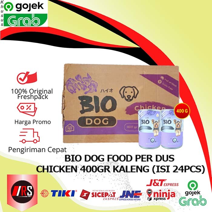 Gosend Makanan Basah Anjing Bio Dog Kaleng Wet Food 400gr Grosir 24pcs