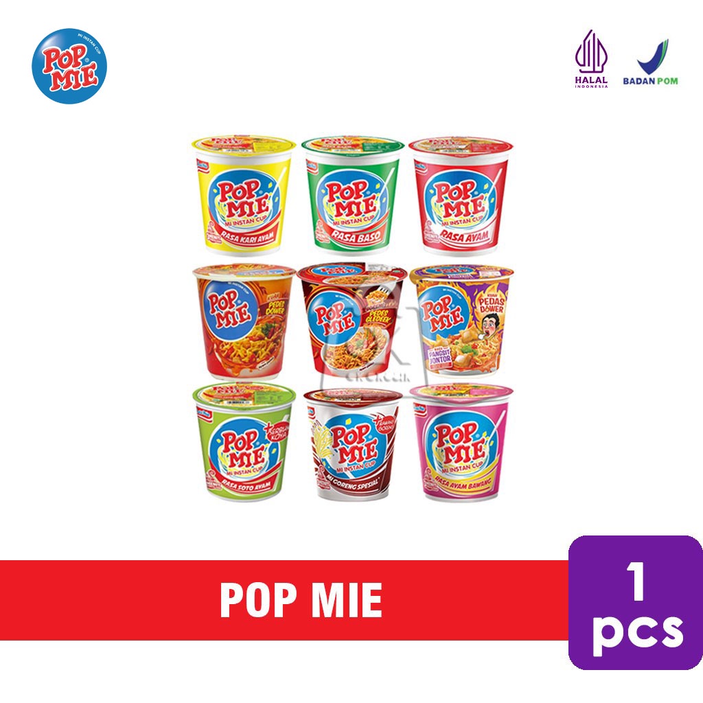 

Mie Instan Cup Pop Mie Kuah Goreng All Varian (1 Pcs)