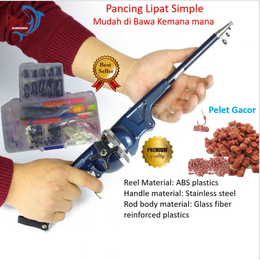 Touchstore1 Set pancing Dilipat Simple Premium Kuat Siap Dipakai Design Praktis Joran Pancing Lipet 