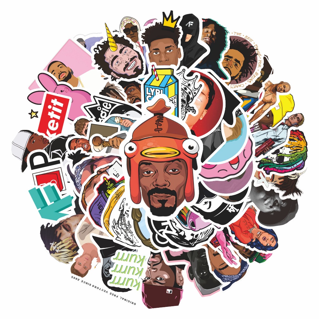 

COD✨ 100 Pcs Stiker Motif Rapper Anti Air Untuk Dekorasi Notebook Sepeda Skateboard Handphone DIY