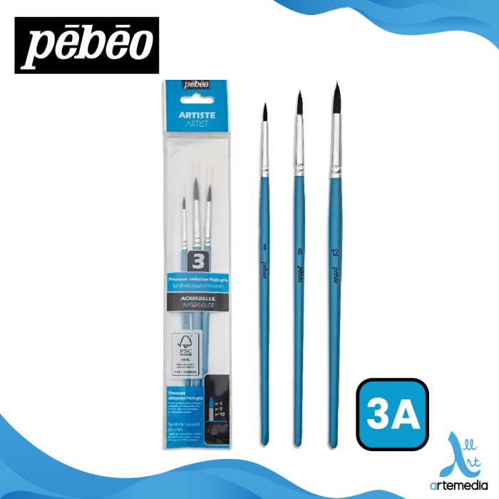 

[KG0126] Kuas Lukis Pebeo Synthetic Squirrel Watercolor Brush Set - ROUND SET 3A
