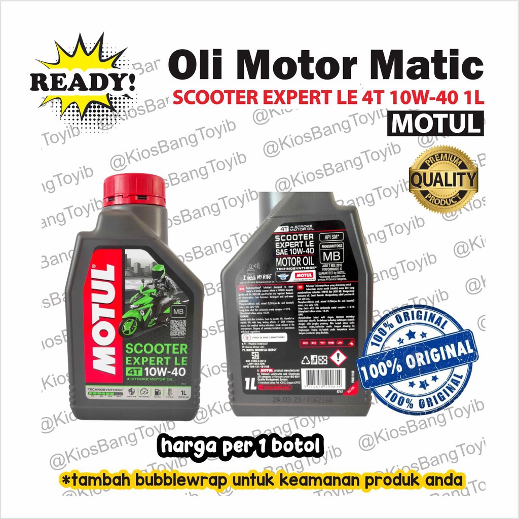 Oli Mesin Motor Matic Motul SCOOTER EXPERT LE 10W-40 (1Liter) Original