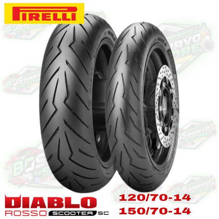 Ban Pirelli Diablo Rosso Scooter Aerox 120/70-14 F &amp; 150/70-14