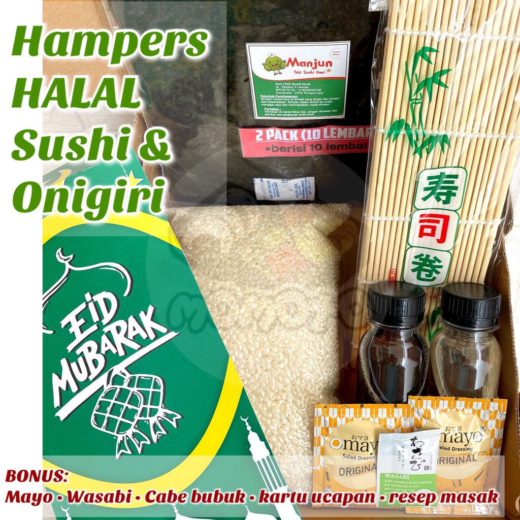 

PROMO Hampers Natal Lebaran Paket Sushi dan Onigiri Halal Set Komplit Lengkap dengan box