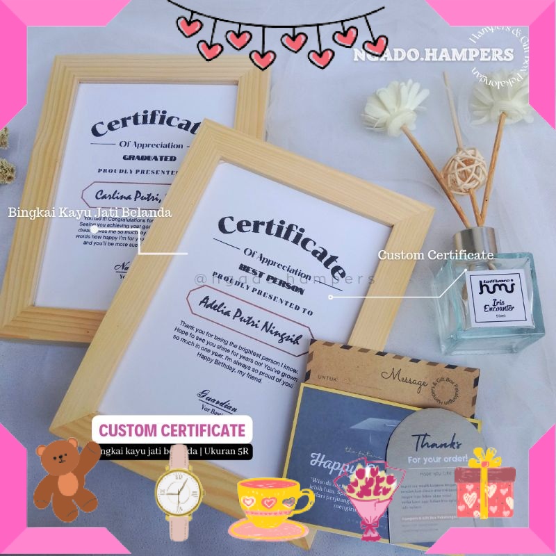 

HAMPERS BAYI ANAK MUDA REMAJA PACAR ISTRI BIKIN ROMANTIS ANNIVERSERY/ [ 1 HARI JADI ] KADO SERTIFIKAT UNIK | KADO WISUDA | GRADUATION | KADO ULANG TAHUN CEWEK | KADO COWOK | KADO CEWEK | KADO UNIK AESTHETIC BINGKAI KAYU JATI / ULTAH LAHIRAN WISUDA JADIAN