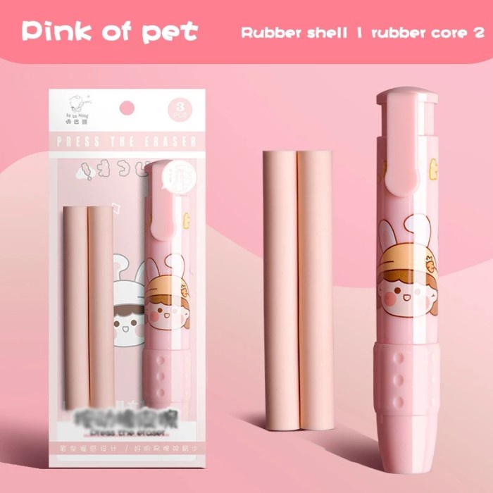 

3in1 Unicorn Penghapus Pensil Mekanik Anak Lucu Sekolah Cewek Refill