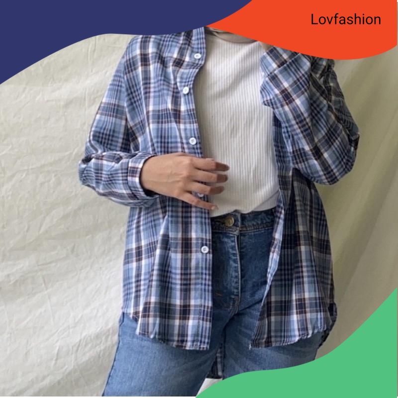 KEMEJA KEKINIAN / AUDREY FLANEL OVERSIZE