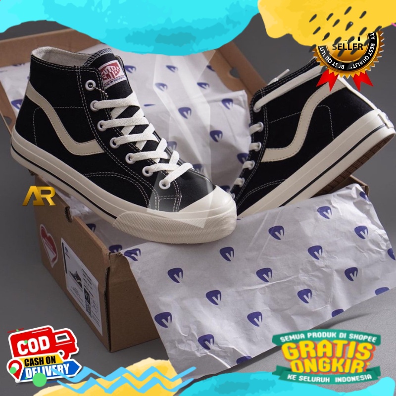 Ventela Public High Black Natural Sepatu ventela tinggi original Sepatu vantela boots buat sekolah t