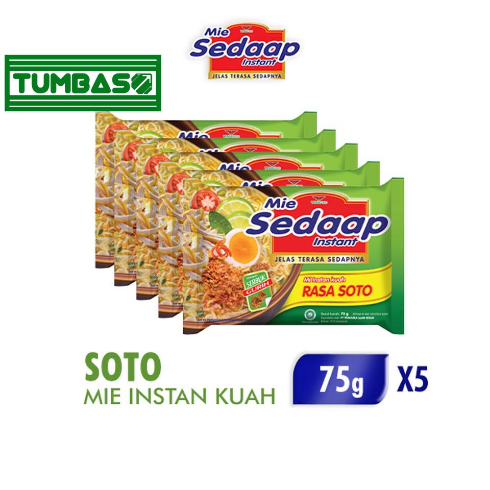 

Tumbaso Mie Sedaap Mi Instan Kuah Soto 5 x 75 gr