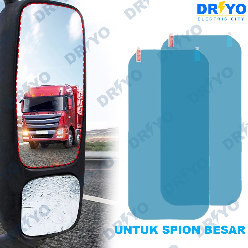 2 PCS Sticker 35 x 16 cm Kaca Spion Truk / Bus Film Hujan Film Trek Waterproof Pelindung Film Reflek