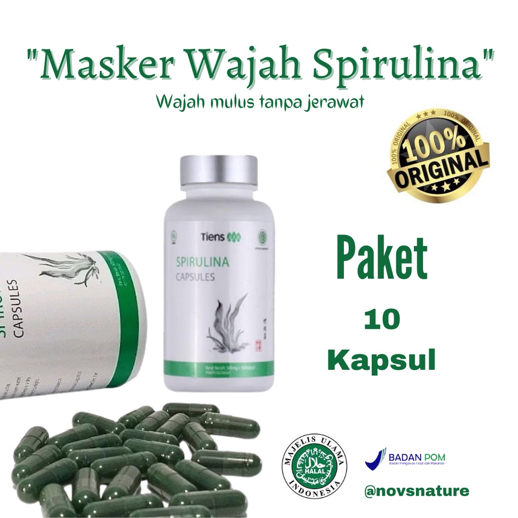 Masker Spirulina - Masker Mencerahkan Wajah - Masker Spirulina Asli - Spirulina Masker Ori