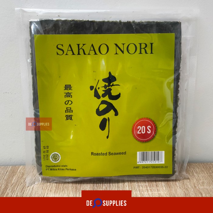 

Promo COD Sakao Nori Sushi 20 Sheets Lembar - Roasted Seaweed Rumput Laut 20s