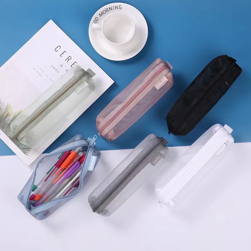 

Tempat Pensil Transparan Simpel Transparan/Pouch Tempat Pensil Korea/Tas Pensil Jaring
