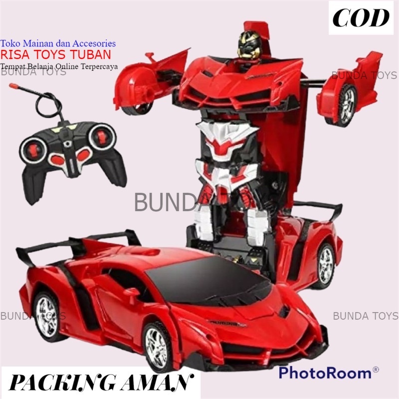 Mainan Remot Mobil berubah jadi Robot / Mainan edukatif mobil berubah