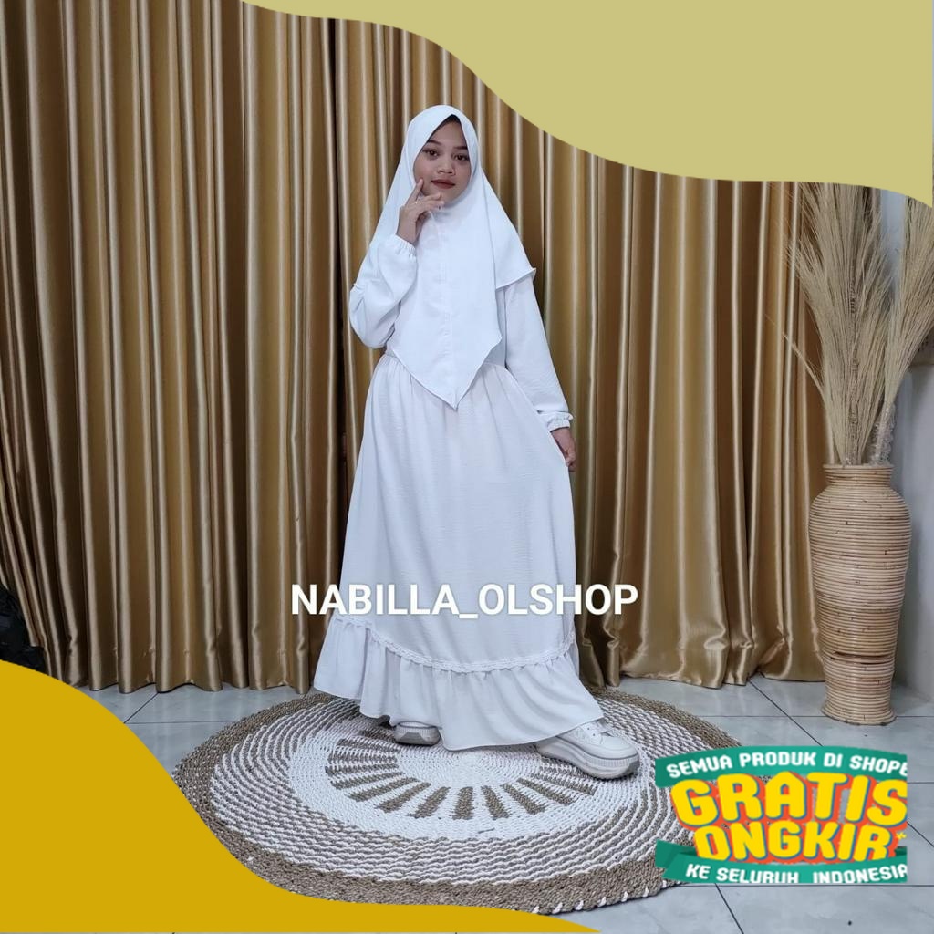 Baju Muslim Anak | Gamis Anak Perempuan | Gamis Putih Anak Perempuan  | Other | Nirmala Syar'i Anak 