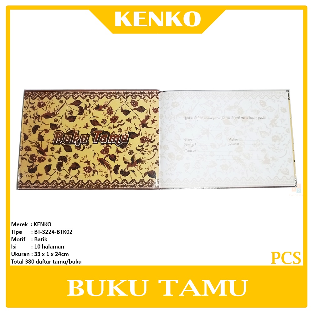 

KENKO - Buku Tamu Undangan BT 3224 Motif Batik - BTK02 - Pcs
