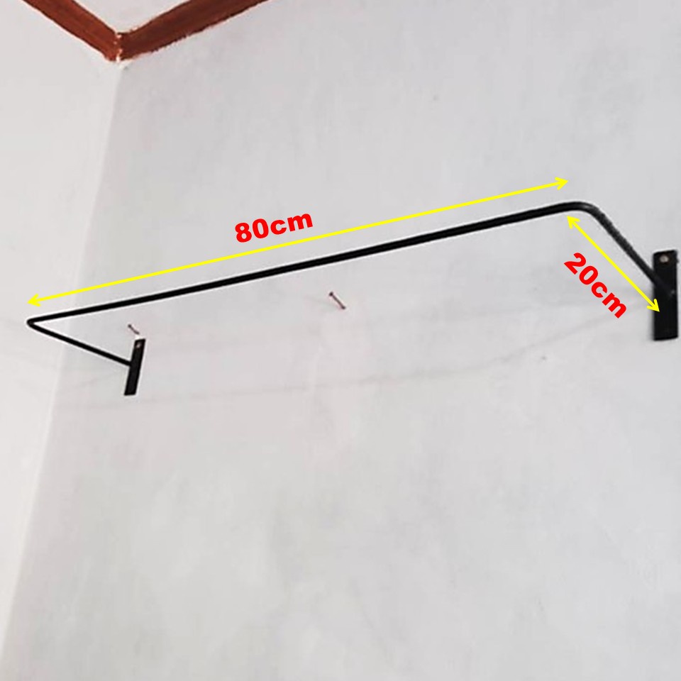 Dekorasi estetik Gawang Baju Besi 80cm x 22cm - Gantungan Baju Dinding Tempel - Gantungan Pakaian Di
