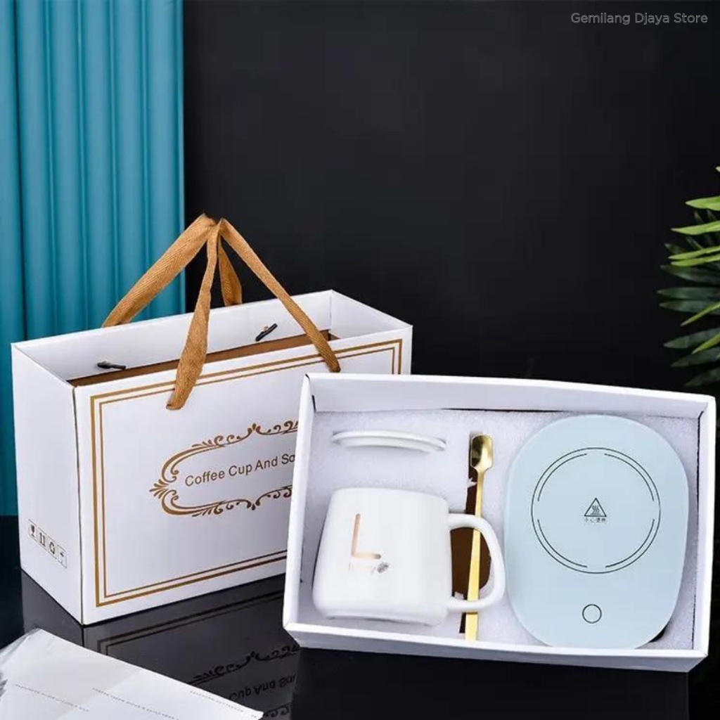 Pemanas Air Teh Kopi Portable Gelas Set Keramik Cangkir Mug Listrik