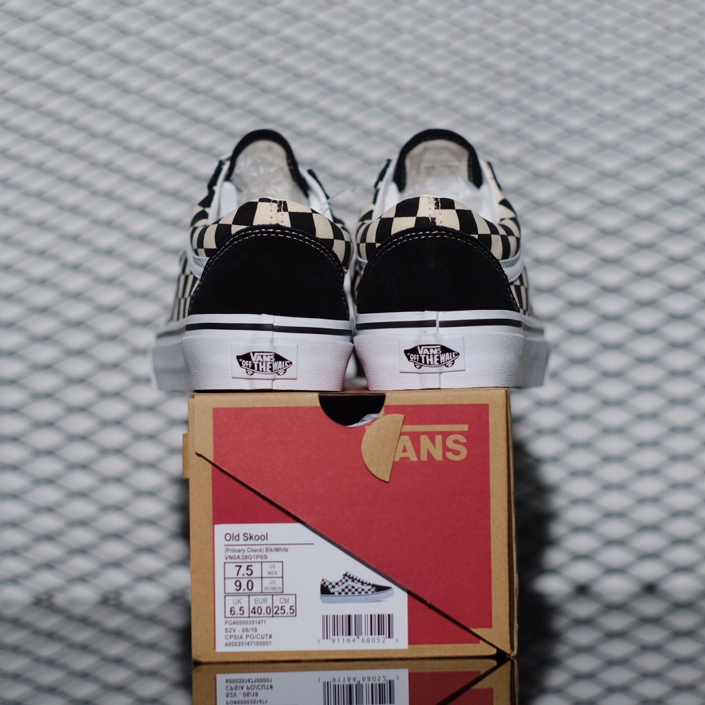 Vans Oldskool Primary Checkerboard “ Black White "┃ORIGINAL 100%┃SEPATU VANS CHECKERBIARD┃SEPATU VAN