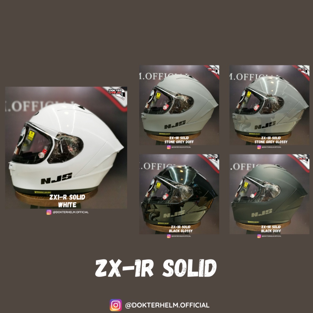 HELM  NJS ZX-1R SOLID STONE GREY GLOSSY| HELM NJS ZX-1R TERBARU ORIGINAL SNI TERMURAH|HELM NJS ZX-1R