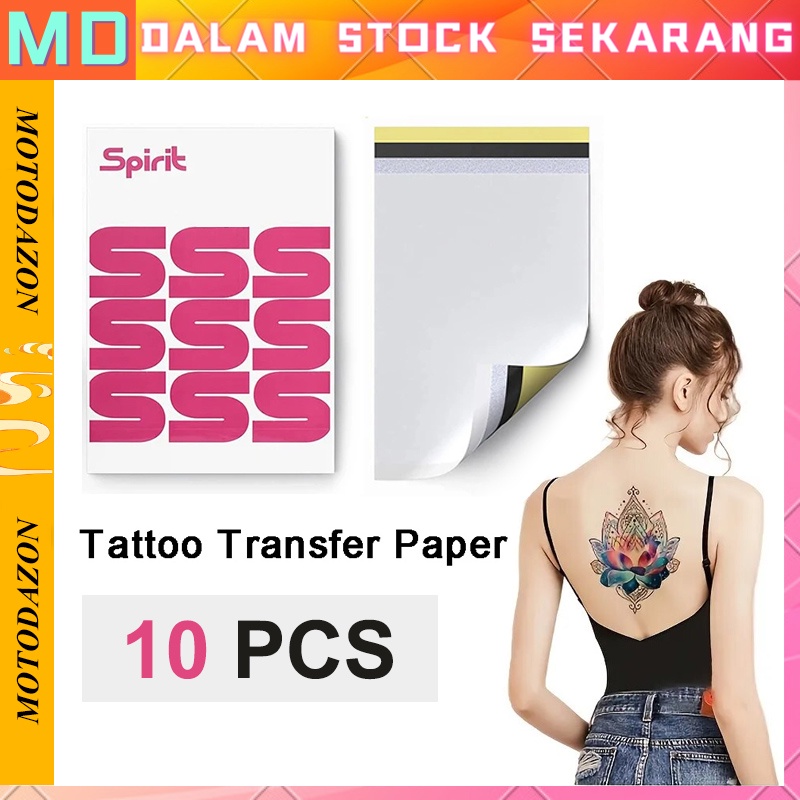 【Stok Tersedia】10Pcs Kertas Tato / Kertas Karbon Tatto / Kertas Transfer Tatto / Carbon Thermal Trac