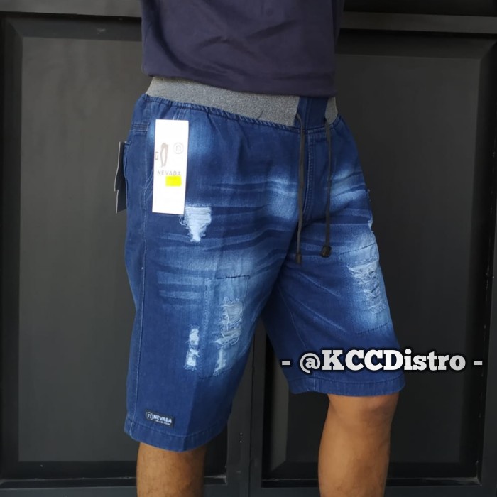 Celana Pendek Pria Wanita Jeans Sobek ukuran besar big size premium murah chinos chino santai harian