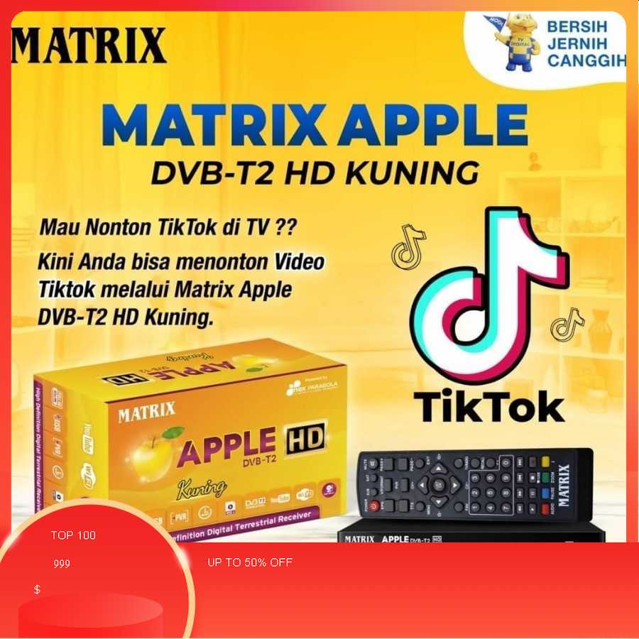 STB DIGITAL MATRIX APPLE DVB-T2 HD KUNING