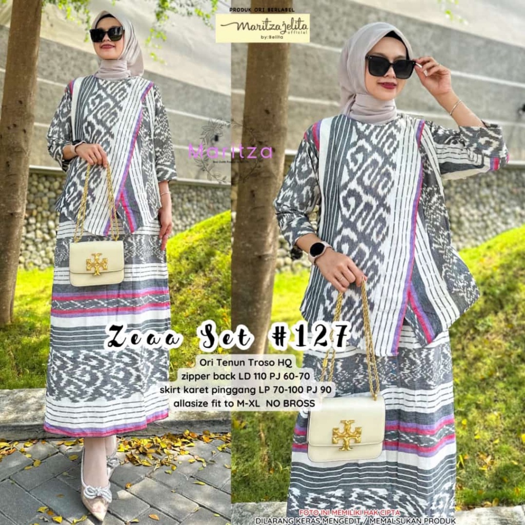 BAJU SETELAN WANITA ETNIK BATIK TENUN ZEAA#127 SETELAN / 11.9 / ONESET TENUN TROSO / LD 110 / SETELA