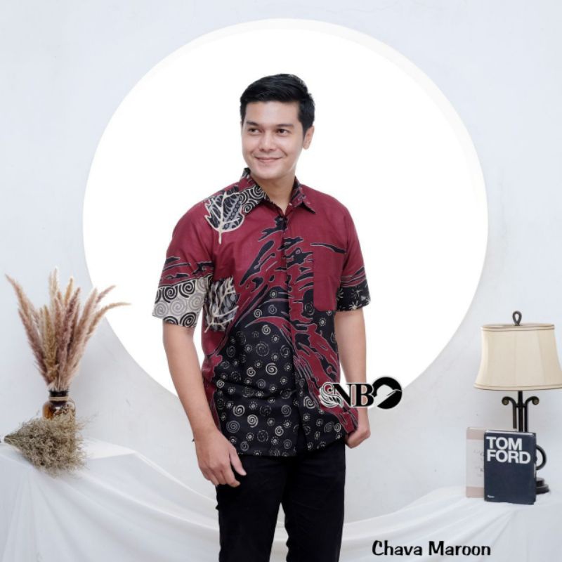 Afkar Batik katun prima New Arival Batik Atasan Pria Kemeja Batik Lengan Pendek Katun