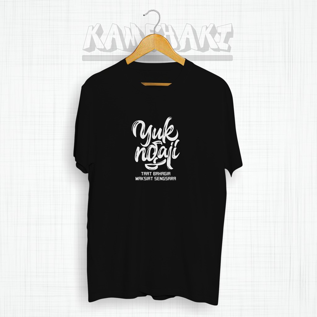 Kaos YUK NGAJI / Kaos Dakwah / Kaos Distro Pria / Kaos Muslim / Kaos Kata-Kata / Baju Atasan Pria