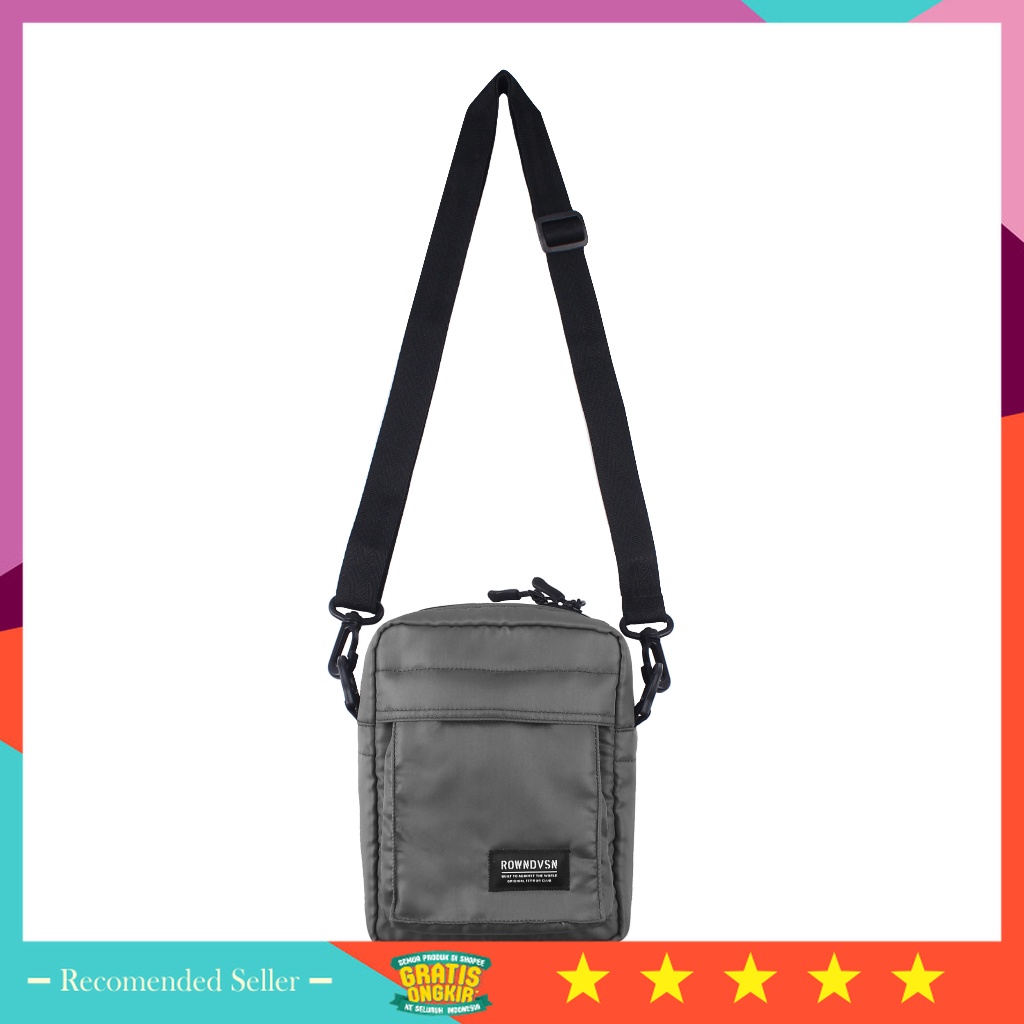 Tas Pria keren Casual BRanded Premium Murah Original kuat - Rowndvsn Slingbag Grey - Giorno Grey Tas
