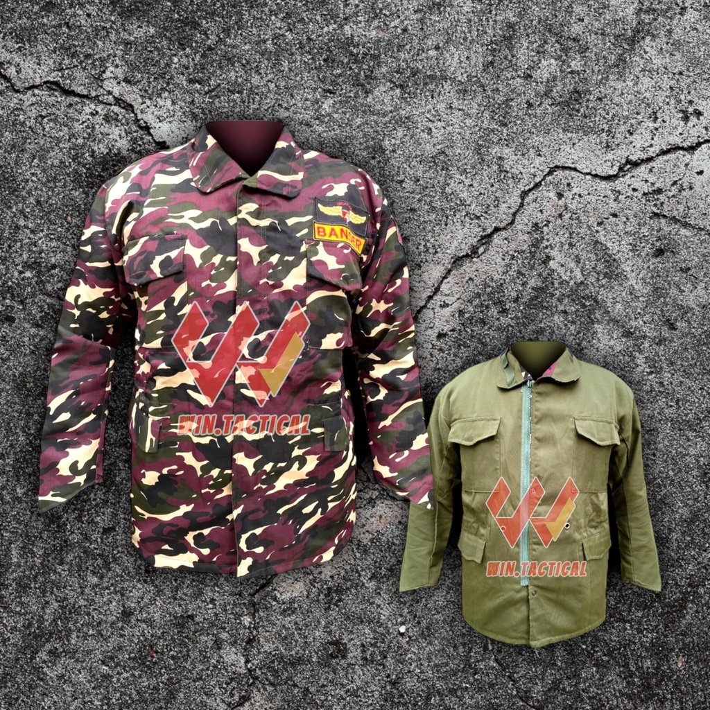 Jaket Loreng TNI ABRI Malvinas Bolak Balik / Jaket Banser Anti Air