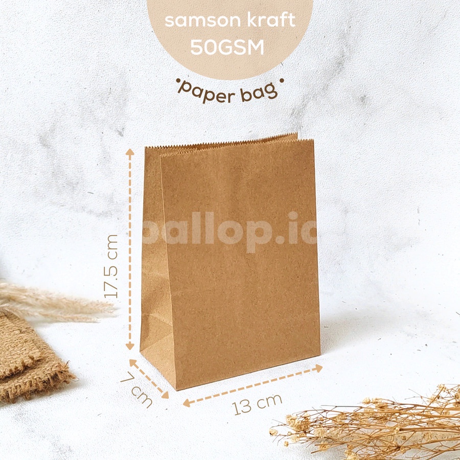 

PAPER BAG 13 7 17,5 CM Kecil Kantong Kertas Snack Gorengan Jajan Roti