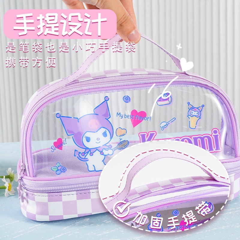 

(Sanrio Unique 23) Pouch Kosmetik Transparan Sanrio / Kotak Pensil Transparan 2023 Motif Cinnamorol