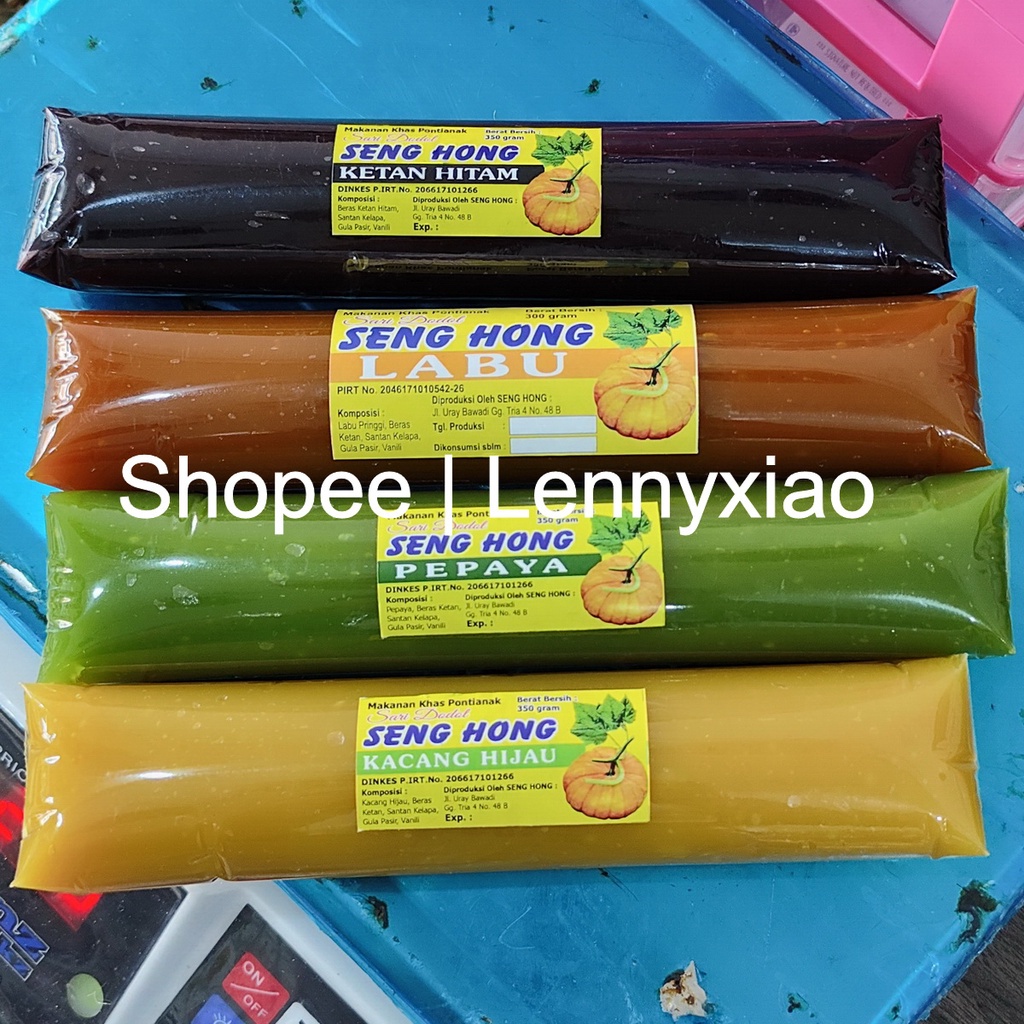 

Dodol Buah Seng Hong Labu Ketan Hitam Pepaya Kacang Hijau Keribang Ungu khas Pontianak