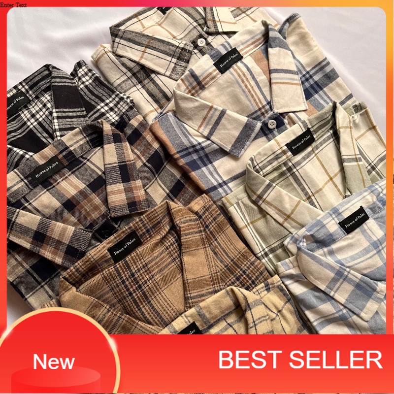 KEMEJA FLANEL WANITA | TARTAN KOTAK - KOTAK OVERSIZED | BEST SELLER COD/distro merah kuning hijau