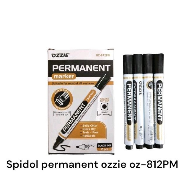 

SPIDOL PERMANENT MARKER HITAM OZZIE OZ 812 912 SPIDOL PERMANEN