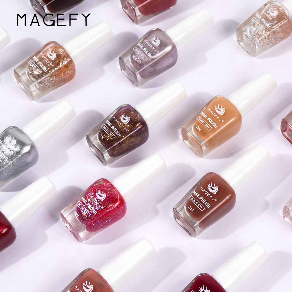 MAGEFY Glitter Kutek Cat Kuku Nail Polish Shimmer Tahan Lama Tahan Air Warna  Sparking Manicure 7ml 8010