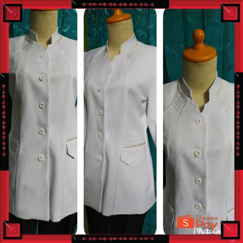 12.12 SERAGAM SALE / BAJU BLAZER SERAGAM DINAS WASKAT PEMDA PNS GURU PDH WARNA PUTIH POLOS KODE 209 