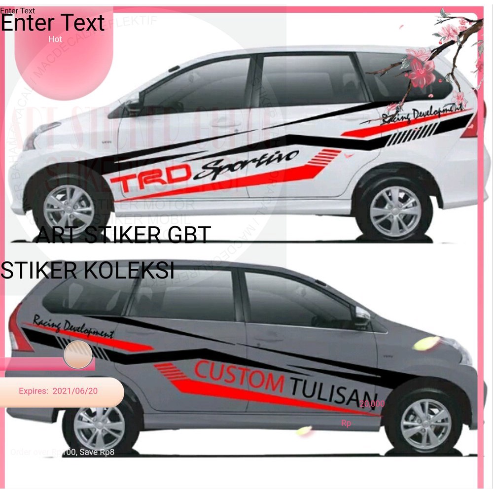 cutting sticker mobil racing  custom nama