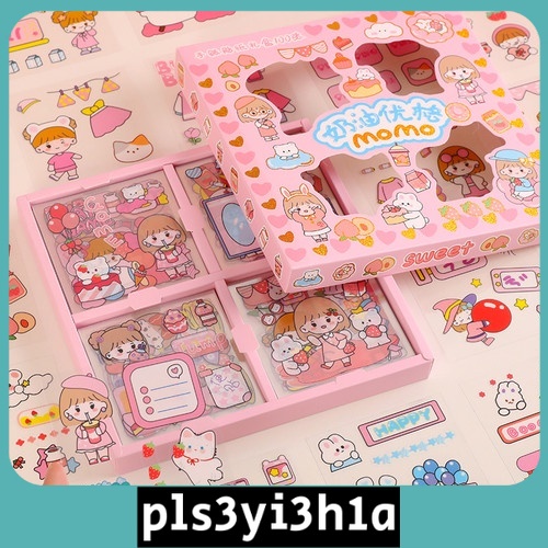 

100PCS STICKER DECO AESTHETIC LUCU MOMO STIKER ANTI AIR TUMBLR DIY HP/STIKER MOTIF KARTUN KOREA LUCU