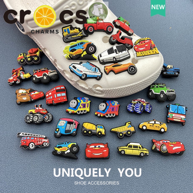 Crocs jibbitz mempesona gesper sepatu baru, kancing, mobil kartun, lokomotif, pola dekoratif jibbitz