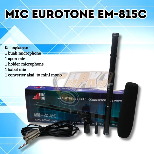 MICROPHONE CONDENSOR EUROTONE EM-815C mic mikrofon kondensor euro tone EM815C