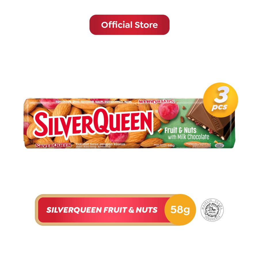Promo Harga Silver Queen Chocolate Fruit & Nuts 58 gr - Shopee