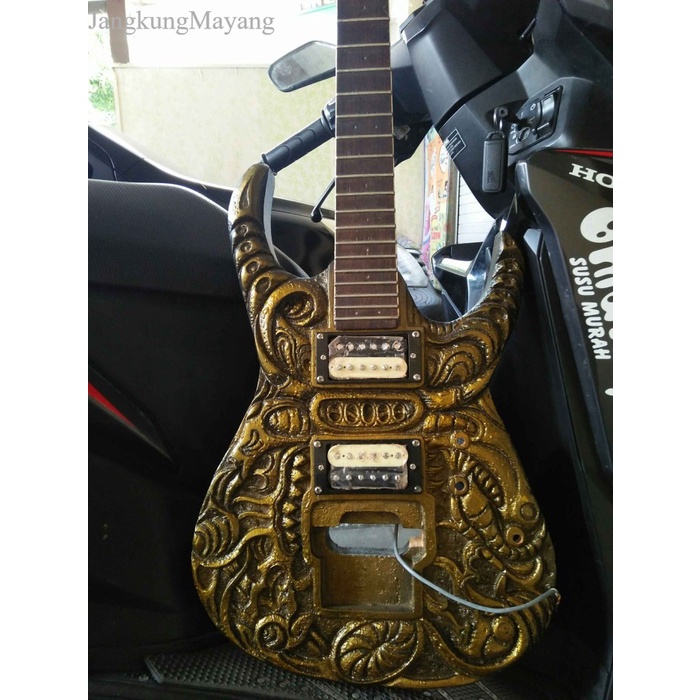 

body gitar ukir kayu mahoni super bahan MENTAHAN TNP KLENGKAPAN fnx020 murah