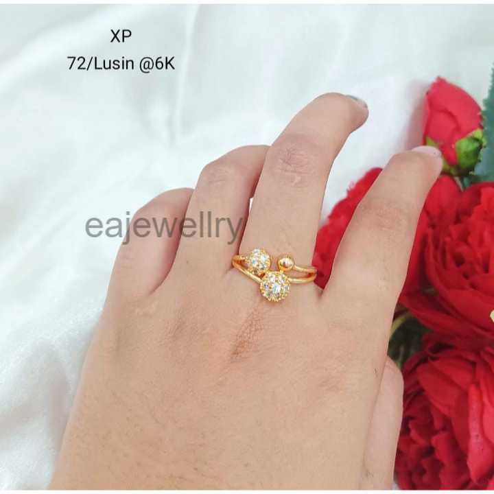 Emas Cincin Gold Bola Asli 24 Karat Realpict Cantik Elegan New 2024