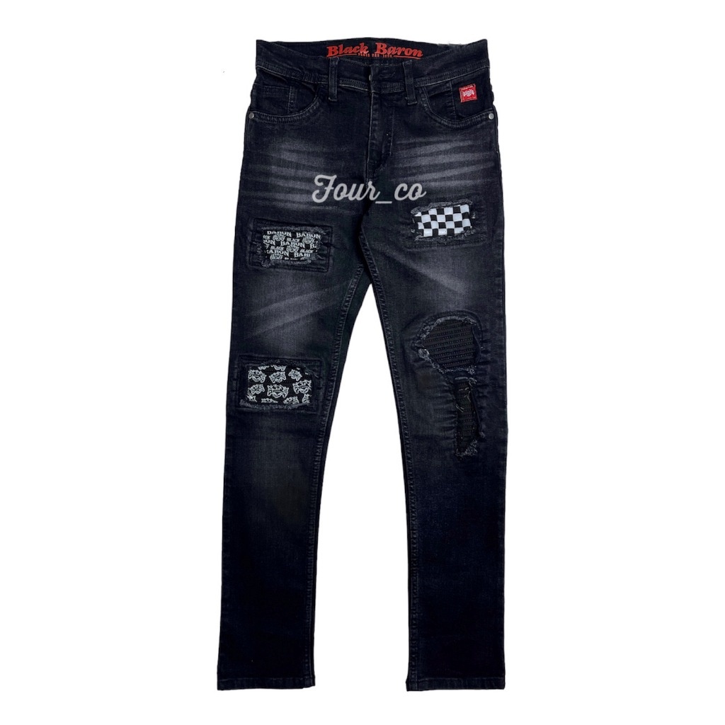 Celana Jeans Panjang Ripped Rucas Season 2 Black Baron/ celana rucas brand BLACK BARON/ celana jeans