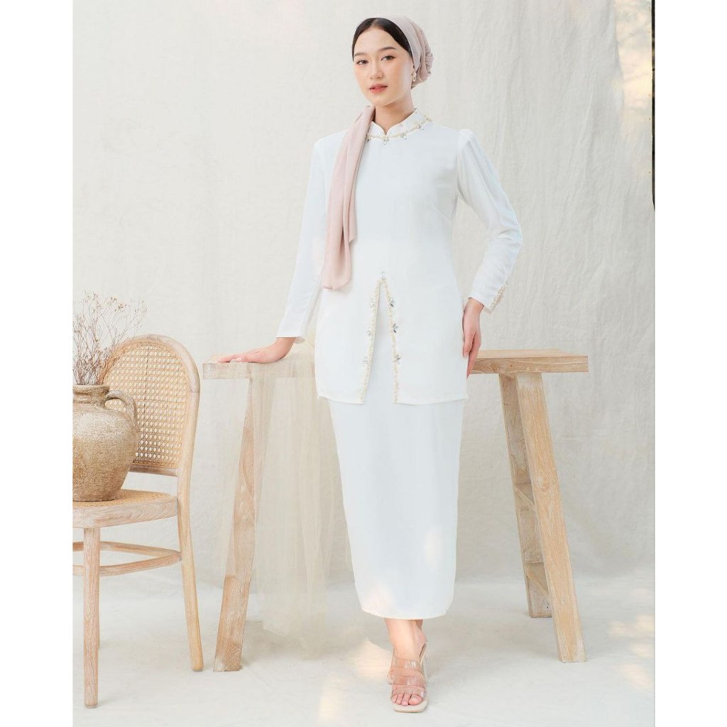 Ada Jumbo Oneset Elliza Kurung Melayu Dress Pesta Setelan Wanita Baju Kondangan Modern Kekinian Full Payet Dress Pesta Setelan