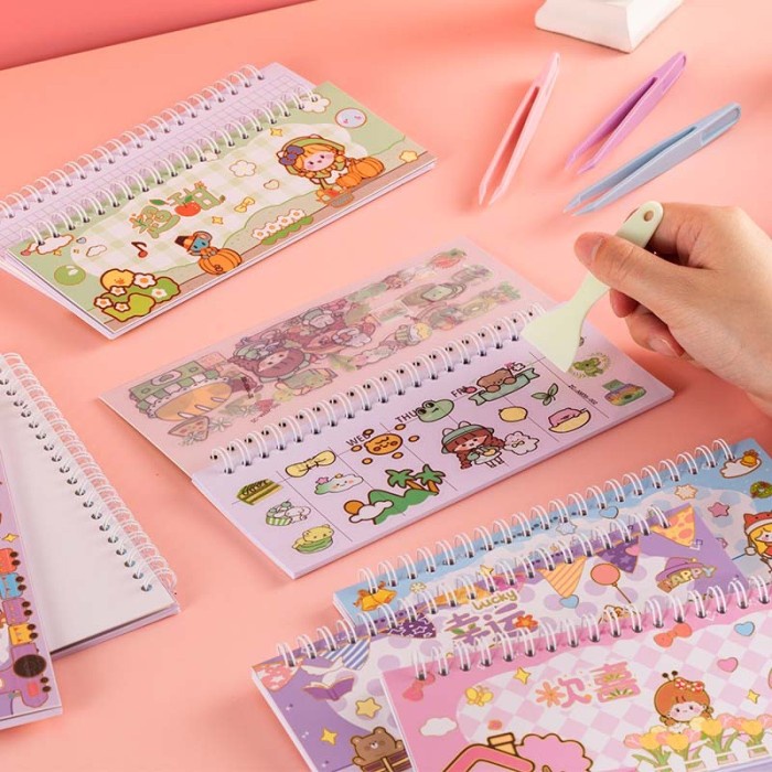 

{LOGU] Buku stiker planner diary 2 in 1, Buku agenda sticker PET 2 in 1