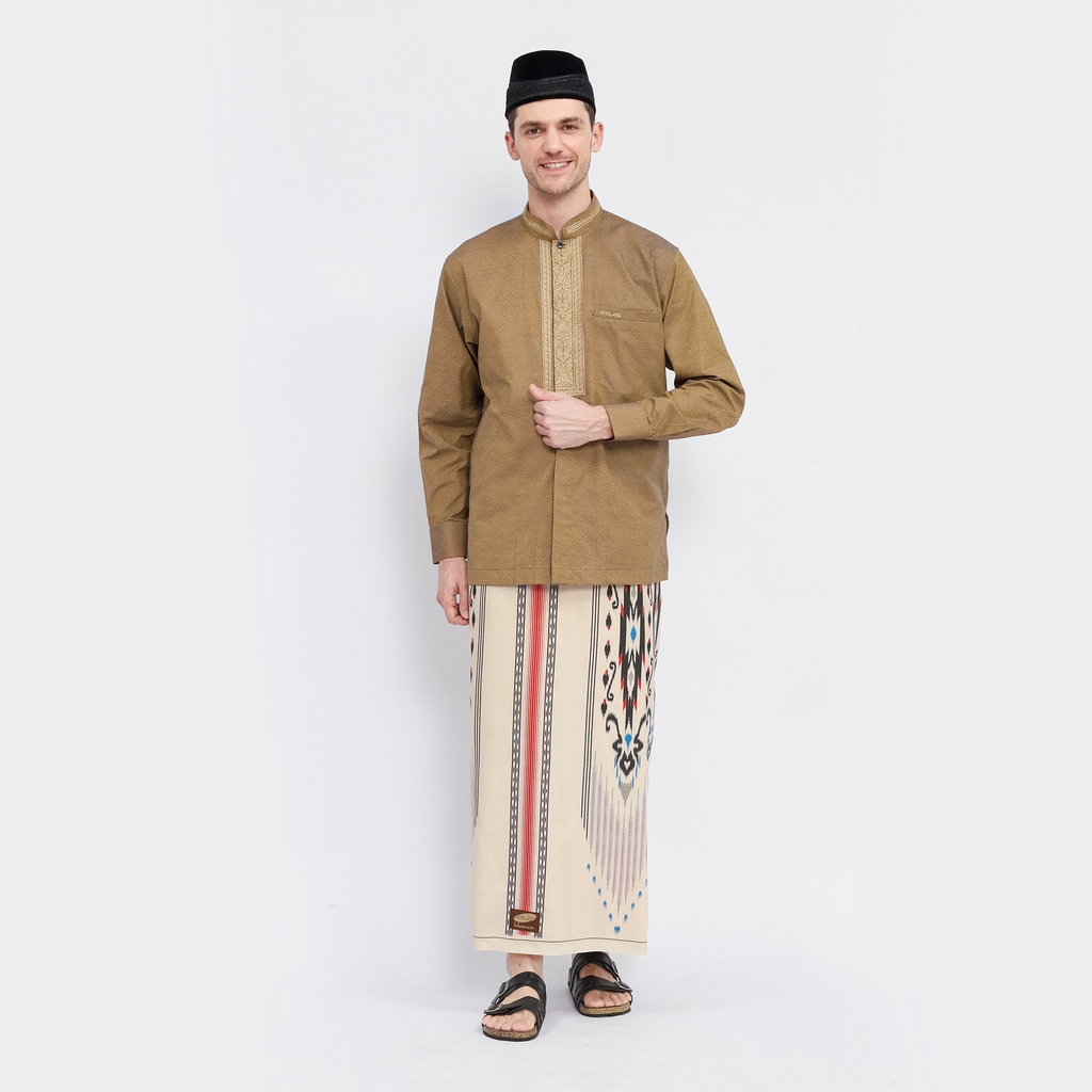 Sarung ATLAS Idaman 555 Kembang Motif BHS SWL Cream 03
